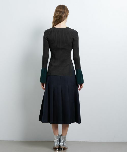 LANVIN en Bleu / ランバン オン ブルー ニット・セーター | ランダムリブフレアカフスニット | 詳細3