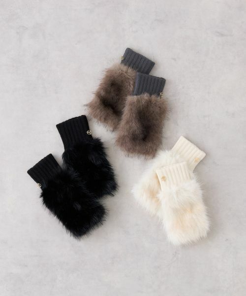 LANVIN en Bleu / ランバン オン ブルー その他小物 | フィンガーレスフェイクファー手袋 | 詳細1