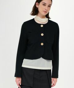 LANVIN en Bleu / ランバン オン ブルー テーラードジャケット | 裏毛ノーカラーショートジャケット