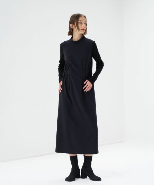 LANVIN en Bleu / ランバン オン ブルー ドレス | TRダブルクロスニットスリーブワンピース | 詳細1