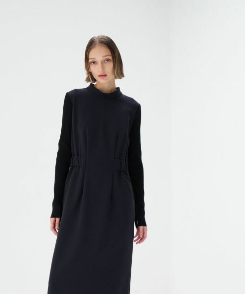 LANVIN en Bleu / ランバン オン ブルー ドレス | TRダブルクロスニットスリーブワンピース | 詳細2