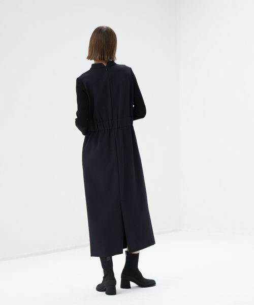 LANVIN en Bleu / ランバン オン ブルー ドレス | TRダブルクロスニットスリーブワンピース | 詳細4