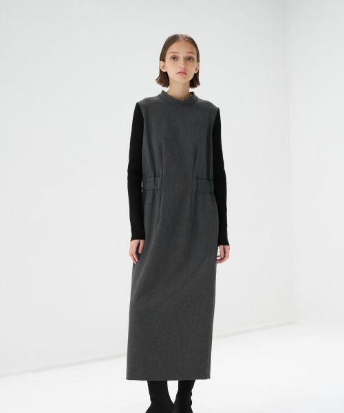 LANVIN en Bleu / ランバン オン ブルー ドレス | TRダブルクロスニットスリーブワンピース | 詳細7