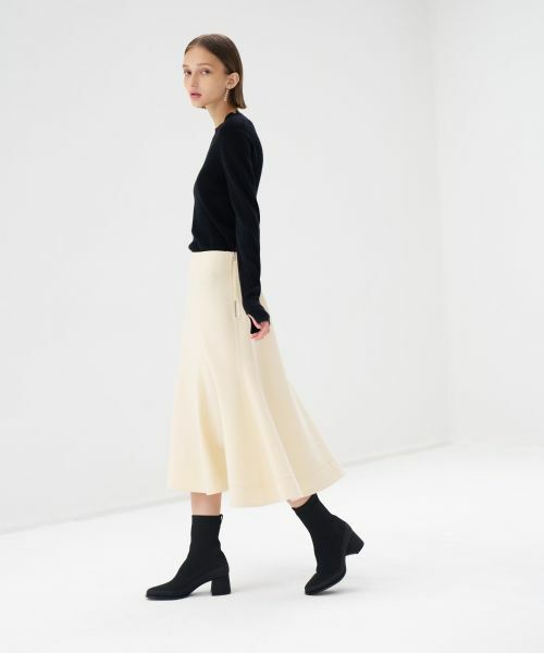 LANVIN en Bleu / ランバン オン ブルー ロング・マキシ丈スカート | ドライダブルクロスペプラムフレアスカート | 詳細4