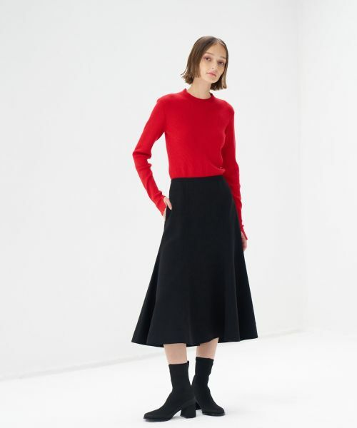 LANVIN en Bleu / ランバン オン ブルー ロング・マキシ丈スカート | ドライダブルクロスペプラムフレアスカート | 詳細7