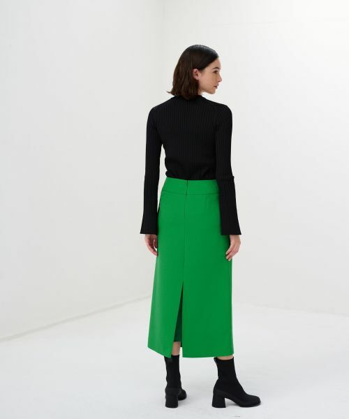 LANVIN en Bleu / ランバン オン ブルー ロング・マキシ丈スカート | PEスパンWクロスポケットIラインスカート | 詳細7