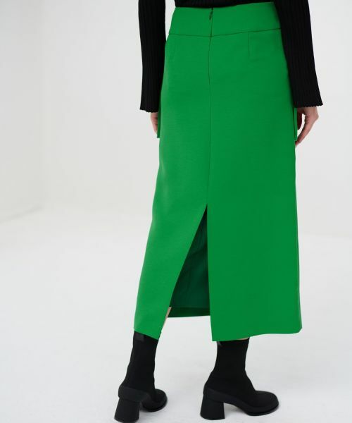 LANVIN en Bleu / ランバン オン ブルー ロング・マキシ丈スカート | PEスパンWクロスポケットIラインスカート | 詳細8