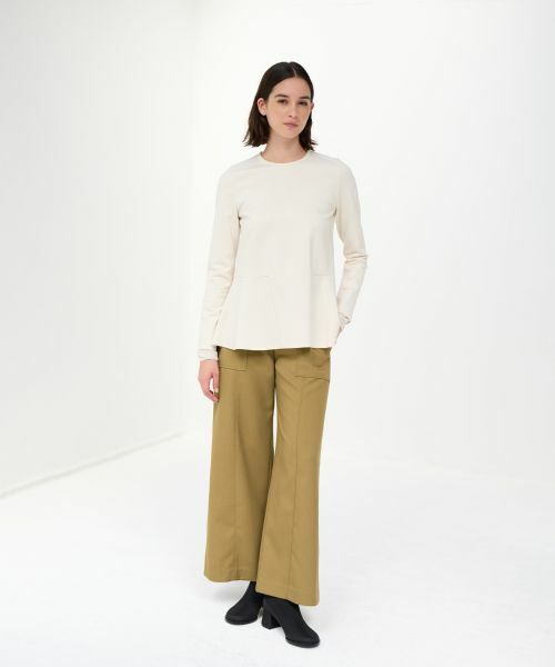 LANVIN en Bleu / ランバン オン ブルー Tシャツ | ポンチペプラムカットソー | 詳細1