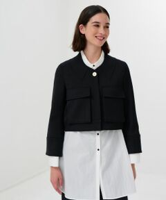 LANVIN en Bleu / ランバン オン ブルー テーラードジャケット | ストレッチドスキントロンプルイユカラージャケット