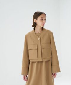 LANVIN en Bleu / ランバン オン ブルー テーラードジャケット | ストレッチドスキントロンプルイユカラージャケット