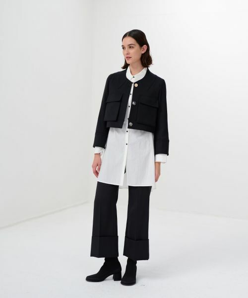 LANVIN en Bleu / ランバン オン ブルー テーラードジャケット | ストレッチドスキントロンプルイユカラージャケット | 詳細1