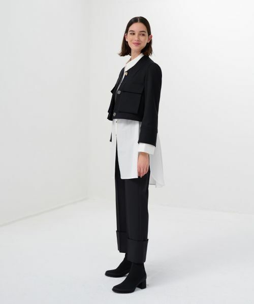 LANVIN en Bleu / ランバン オン ブルー テーラードジャケット | ストレッチドスキントロンプルイユカラージャケット | 詳細2