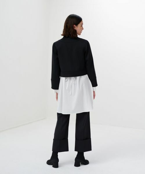 LANVIN en Bleu / ランバン オン ブルー テーラードジャケット | ストレッチドスキントロンプルイユカラージャケット | 詳細3