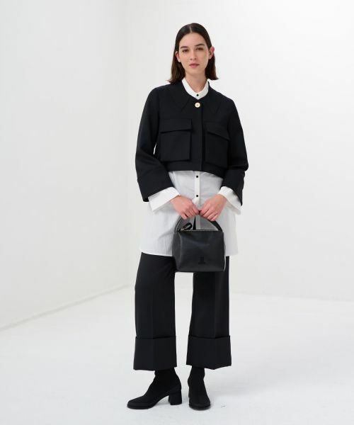 LANVIN en Bleu / ランバン オン ブルー テーラードジャケット | ストレッチドスキントロンプルイユカラージャケット | 詳細4