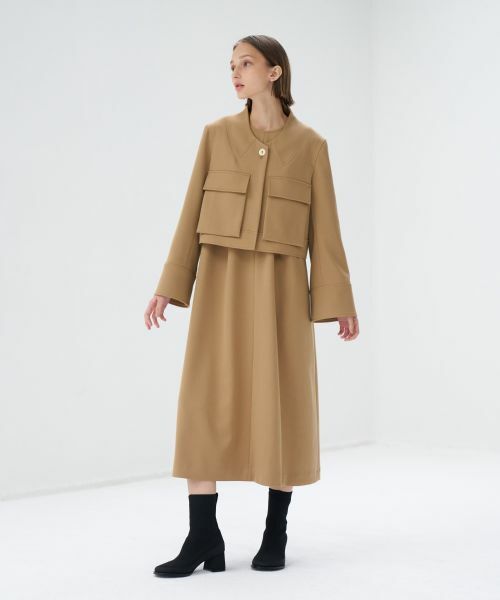 LANVIN en Bleu / ランバン オン ブルー テーラードジャケット | ストレッチドスキントロンプルイユカラージャケット | 詳細5