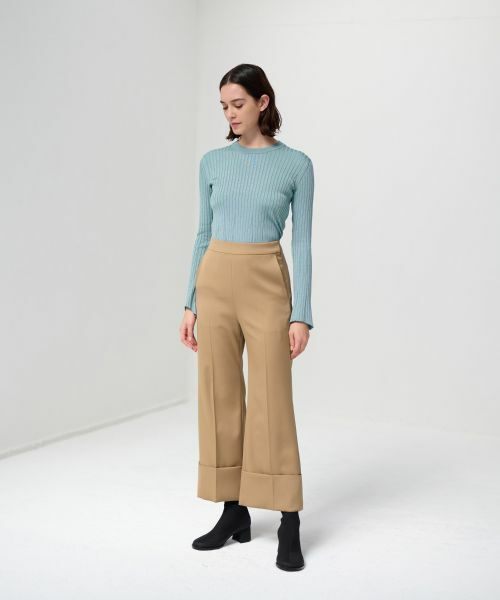 LANVIN en Bleu / ランバン オン ブルー その他パンツ | ストレッチロールアップパンツ | 詳細1