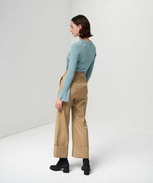 LANVIN en Bleu / ランバン オン ブルー その他パンツ | ストレッチロールアップパンツ | 詳細3