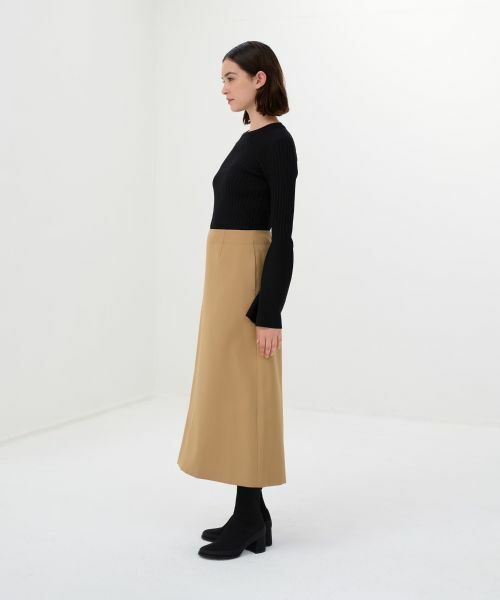 LANVIN en Bleu / ランバン オン ブルー ロング・マキシ丈スカート | ウールサテンセミフレアスカート | 詳細5