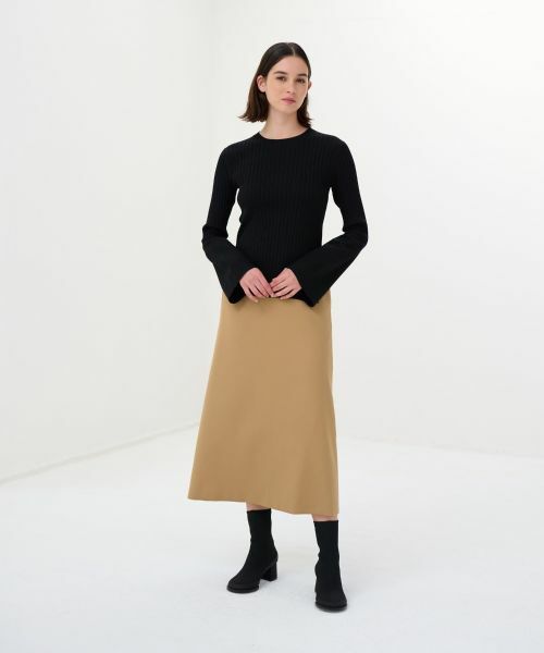 LANVIN en Bleu / ランバン オン ブルー ロング・マキシ丈スカート | ウールサテンセミフレアスカート | 詳細6