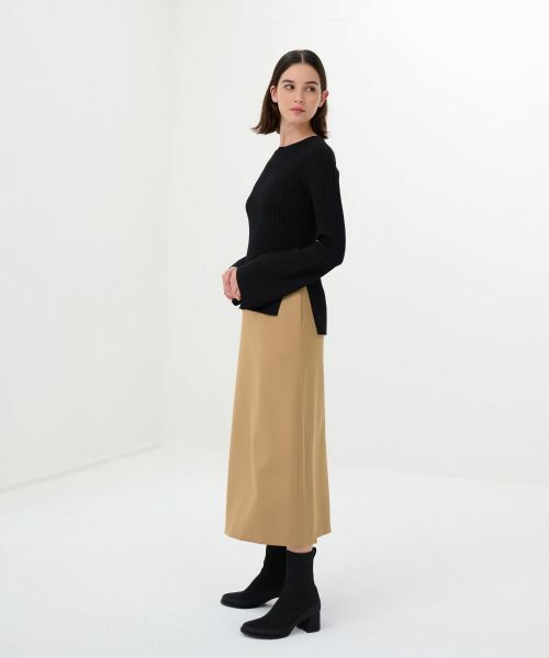 LANVIN en Bleu / ランバン オン ブルー ロング・マキシ丈スカート | ウールサテンセミフレアスカート | 詳細7