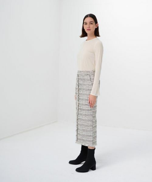 LANVIN en Bleu / ランバン オン ブルー ロング・マキシ丈スカート | ミックスツイードスカート | 詳細5