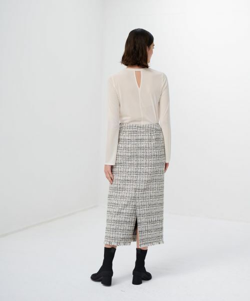 LANVIN en Bleu / ランバン オン ブルー ロング・マキシ丈スカート | ミックスツイードスカート | 詳細6