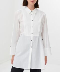 LANVIN en Bleu / ランバン オン ブルー シャツ・ブラウス | リンクルコットンロングシャツ