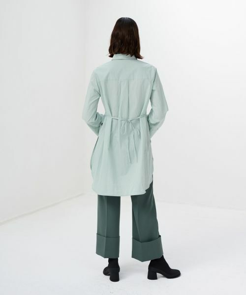 LANVIN en Bleu / ランバン オン ブルー シャツ・ブラウス | リンクルコットンロングシャツ | 詳細10