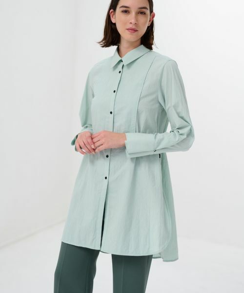 LANVIN en Bleu / ランバン オン ブルー シャツ・ブラウス | リンクルコットンロングシャツ | 詳細12