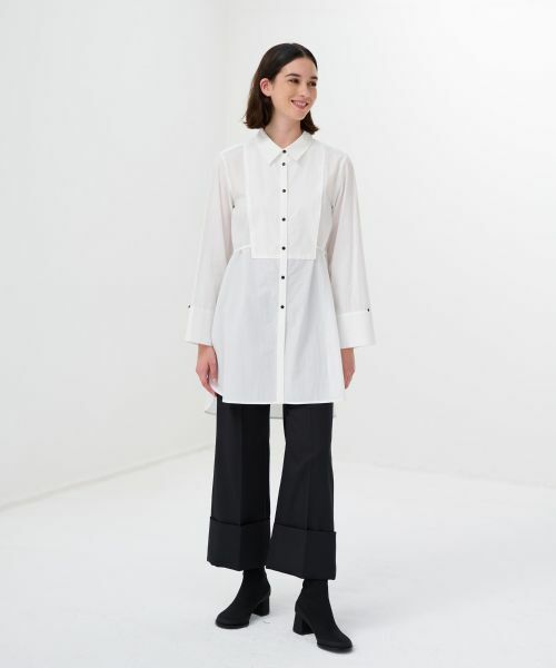 LANVIN en Bleu / ランバン オン ブルー シャツ・ブラウス | リンクルコットンロングシャツ | 詳細5