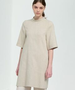 LANVIN en Bleu / ランバン オン ブルー ドレス | スラブメランジスタンドチュニックワンピース