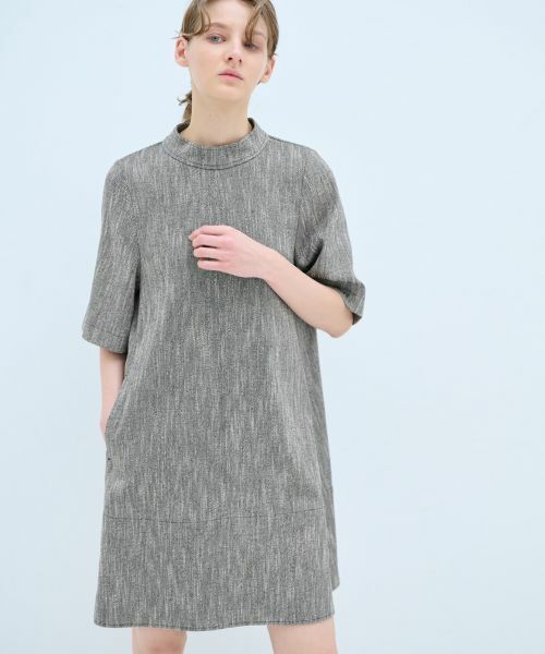 セール】 スラブメランジスタンドチュニックワンピース （ドレス