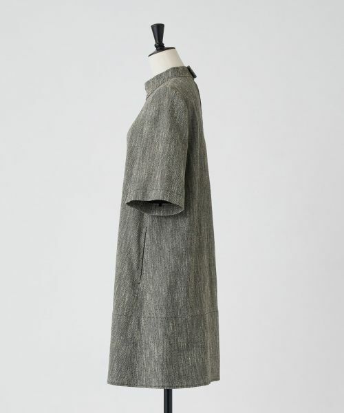 LANVIN en Bleu / ランバン オン ブルー ドレス | スラブメランジスタンドチュニックワンピース | 詳細10