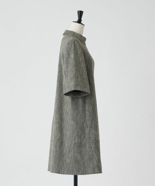 LANVIN en Bleu / ランバン オン ブルー ドレス | スラブメランジスタンドチュニックワンピース | 詳細12