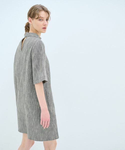 LANVIN en Bleu / ランバン オン ブルー ドレス | スラブメランジスタンドチュニックワンピース | 詳細7