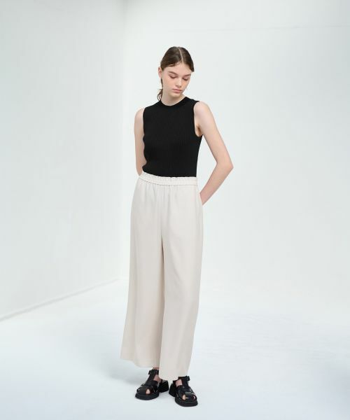 LANVIN en Bleu / ランバン オン ブルー その他パンツ | ベネシャンウエストゴムワイドパンツ | 詳細2