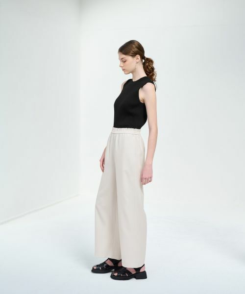 LANVIN en Bleu / ランバン オン ブルー その他パンツ | ベネシャンウエストゴムワイドパンツ | 詳細3