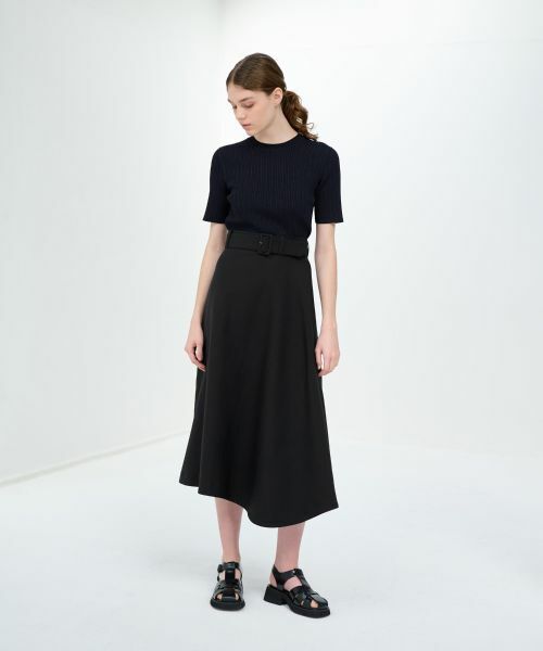 LANVIN en Bleu / ランバン オン ブルー ロング・マキシ丈スカート | ドライダブルクロスベルトスカート | 詳細1