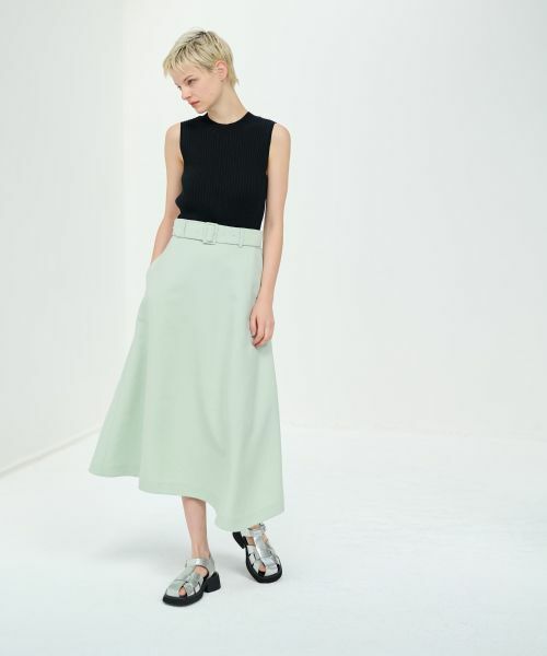 LANVIN en Bleu / ランバン オン ブルー ロング・マキシ丈スカート | ドライダブルクロスベルトスカート | 詳細5