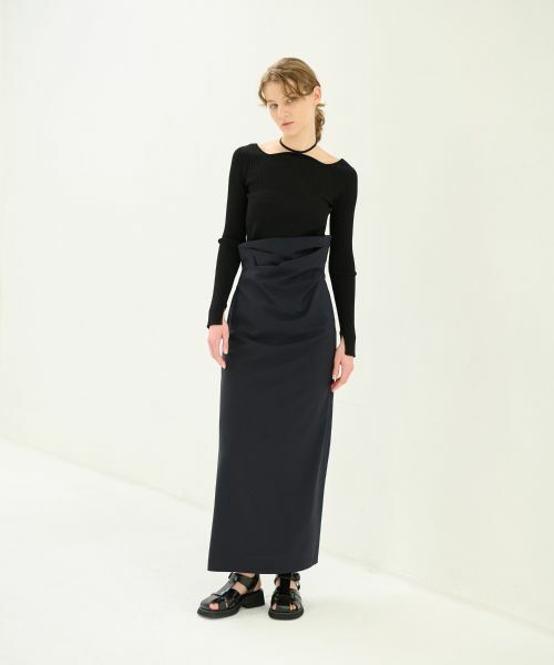 LANVIN en Bleu / ランバン オン ブルー ロング・マキシ丈スカート | ドライフレンチツイルドレープスカート | 詳細1