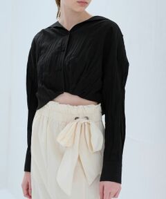 LANVIN en Bleu / ランバン オン ブルー シャツ・ブラウス | ワッシャープリーツアシンメショートセーラーシャツ