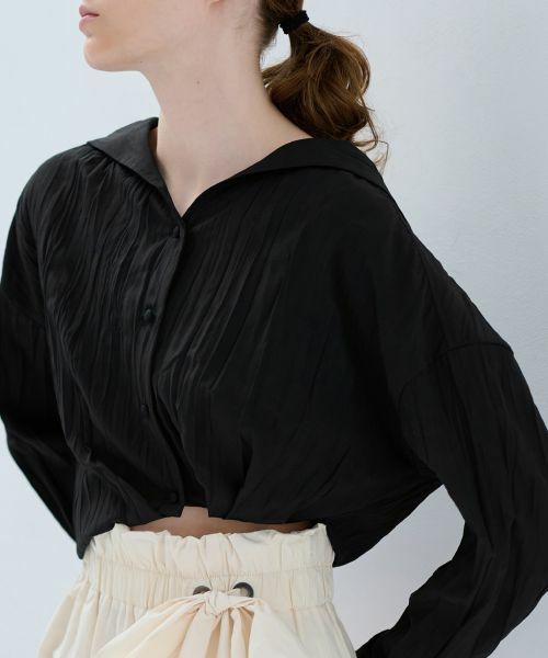 LANVIN en Bleu / ランバン オン ブルー シャツ・ブラウス | ワッシャープリーツアシンメショートセーラーシャツ | 詳細9