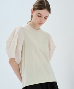 LANVIN en Bleu / ランバン オン ブルー Tシャツ | 袖布帛コンビカットソー