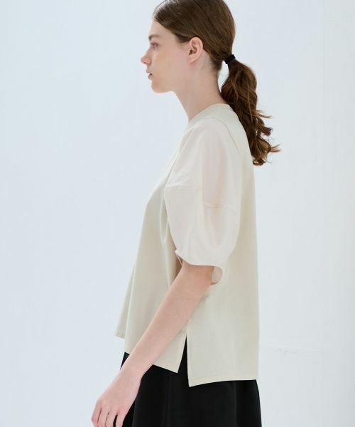 LANVIN en Bleu / ランバン オン ブルー Tシャツ | 袖布帛コンビカットソー | 詳細10