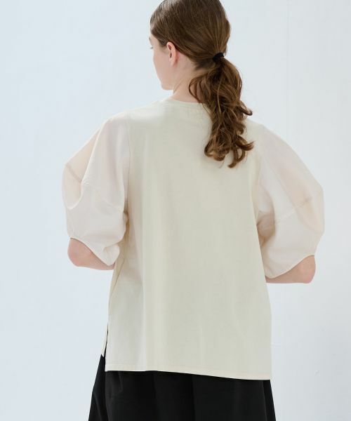 LANVIN en Bleu / ランバン オン ブルー Tシャツ | 袖布帛コンビカットソー | 詳細11