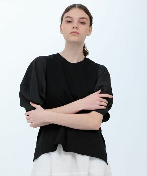 LANVIN en Bleu / ランバン オン ブルー Tシャツ | 袖布帛コンビカットソー | 詳細13