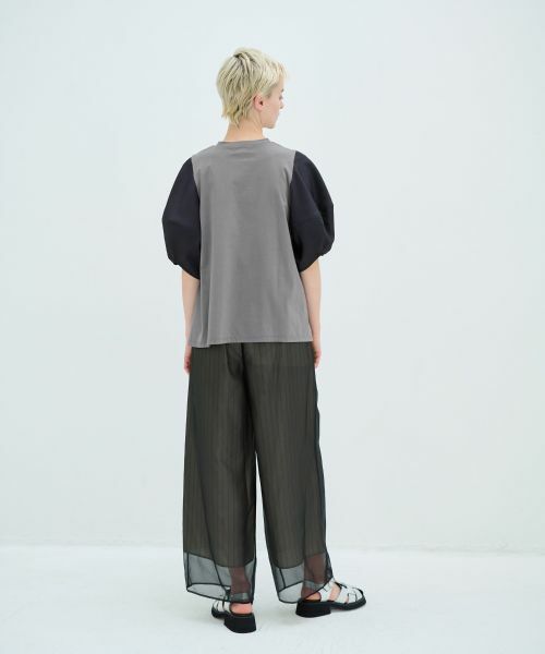 LANVIN en Bleu / ランバン オン ブルー Tシャツ | 袖布帛コンビカットソー | 詳細9