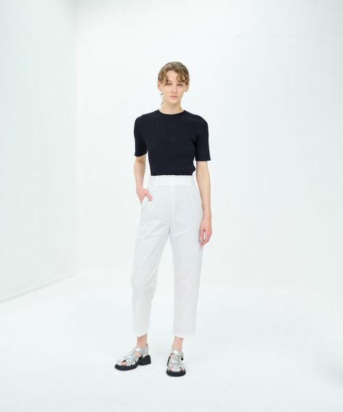 LANVIN en Bleu / ランバン オン ブルー その他パンツ | ストレッチタイプライターゴムギャザーパンツ | 詳細1