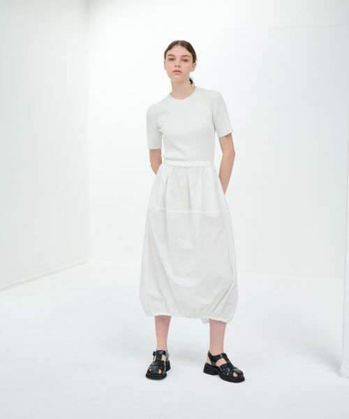 LANVIN en Bleu / ランバン オン ブルー ロング・マキシ丈スカート | ストレッチタイプライターギャザースカート | 詳細1