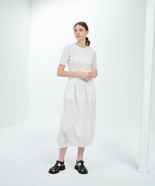 LANVIN en Bleu / ランバン オン ブルー ロング・マキシ丈スカート | ストレッチタイプライターギャザースカート | 詳細3